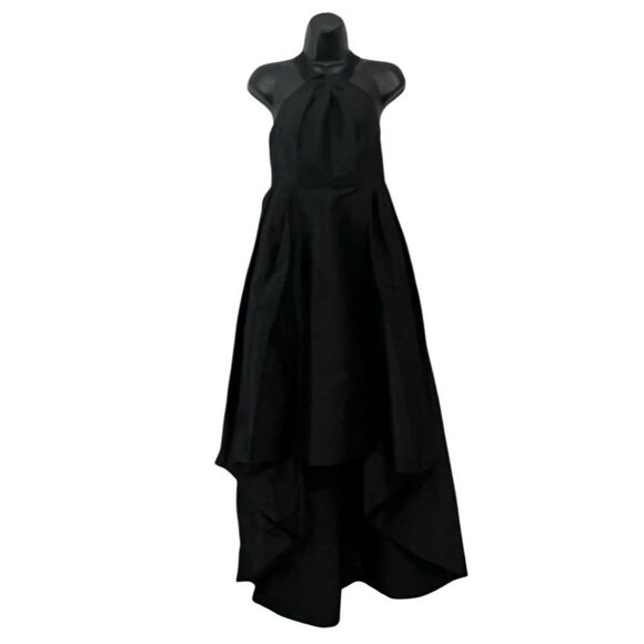 Sophisticated Black High-Low Wedding Dress - Picture 4 of 15